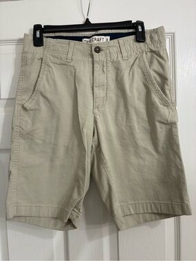 True Craft Men's Light Tan Flat Front Shorts